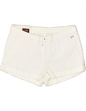 SUN68 Womens Chino Shorts W27 Small White Cotton AU08
