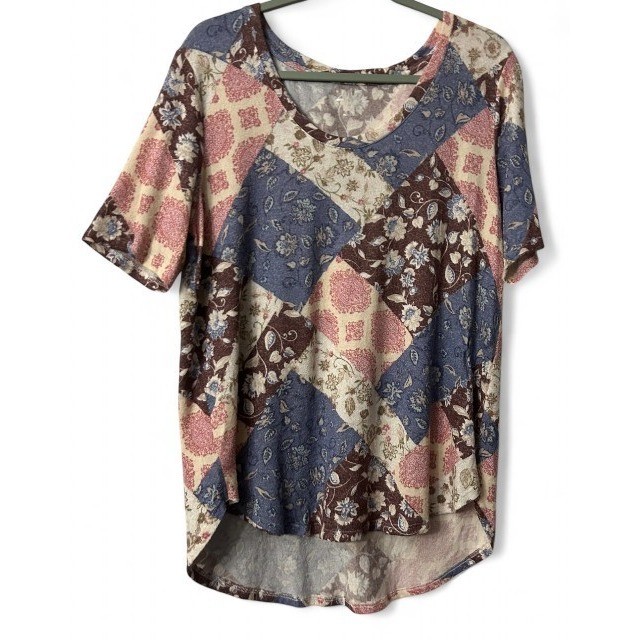 Large Cottage Core Patchwork Top Boho Chic Paisle… - image 1