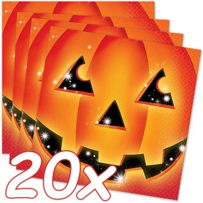 20 Servietten HALLOWEEN KÜRBIS Party Geburtstag Deko Napkins Pumpkin 33x33cm