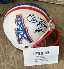 ELVIN BETHEA Autographed/Signed Houston Oilers mini helmet--TRISTAR--HOF '03