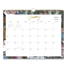 Blue Sky 149058 15 in. x 12 in. 2026 Midnight Garden Wall Calendar - Floral New