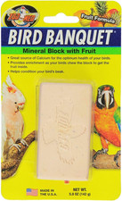Bird Banquet Mineral Block with Fruit Flavors for Pet Birds, Vitamins Minerals