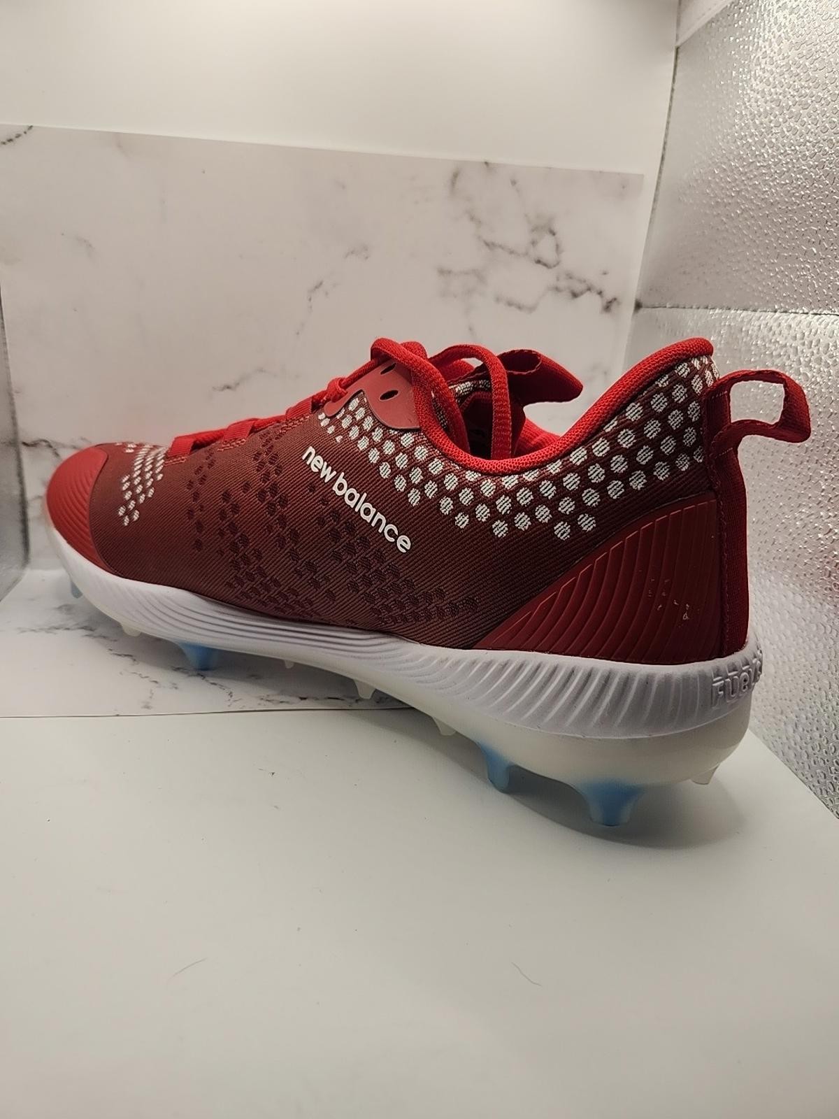 🔥Brand New Mens New Balance Metal Baseball Cleats Size 12.5 Red🔥