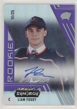2020 Upper Deck Synergy Rookie Portrait Purple 16/25 Liam Foudy #A-127 Auto 2oz
