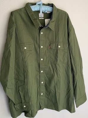 NWT 3XL Relaxed Levi s The Worker Button Shirt Olive Green Shacket Workwear