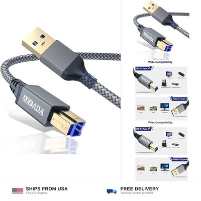 AkoaDa USB 3.0 Cable (10FT), Durable Nylon Braided USB A to USB B Cable Compa...