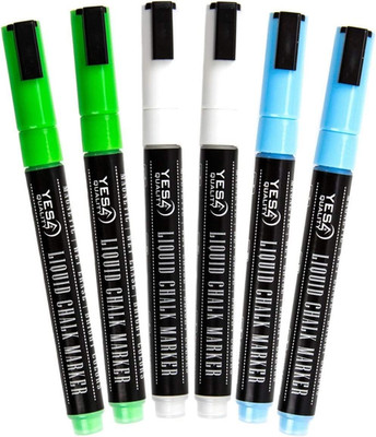 Magnetic Liquid Chalk Markers, 6-Pack Neon Colors, 3Mm Fine Bullet Tip, Wet Eras