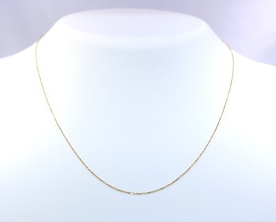 Neu 14K 16 Zoll 0,6 mm diamantgeschliffenes offenes Glied Kabel Federverschluss Kette Halskette