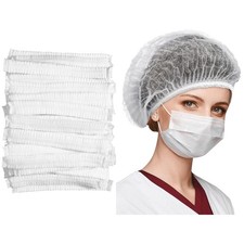 300 Pcs Disposable Bouffant Cap 24 Inch Non Woven Hair Net Caps Elastic Free ...