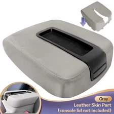 Car Armrest Cover Pad Center Console Leather For Chevy Tahoe Suburban  1500 Gray