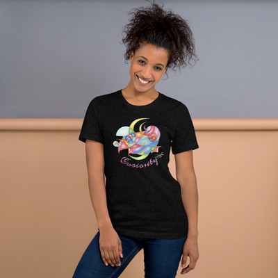 Curiosity One-Line Art T-Shirt   Hand Drawn Multicolor Pencil Design Unisex Tee
