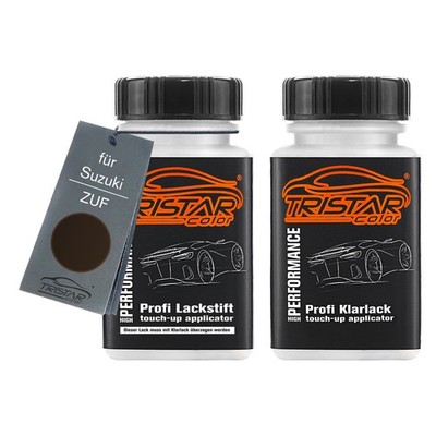 Autolack Lackstift Set für Suzuki ZUF Bison Brown 2 Metallic Basis Klarlack
