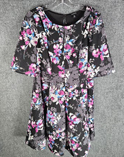 TORRID Midi Dress Black Dark Floral Print Lined Georgette Sleeveless Size 10