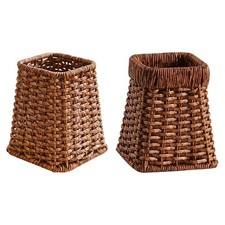 Porta pennelli per cosmetici in rattan intrecciato imitazione per soggiorno