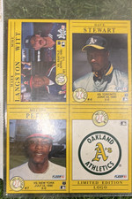 Fleer 1991 10-Hitters Oakland Athletics 4-Card Panel Langston Witt Stewart