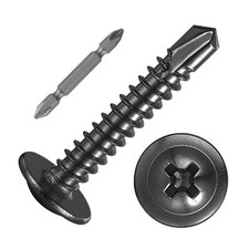  200Pcs 8 1  for Sheet Metal Self-Tapping Screws 410 Black Stainless Steel T...