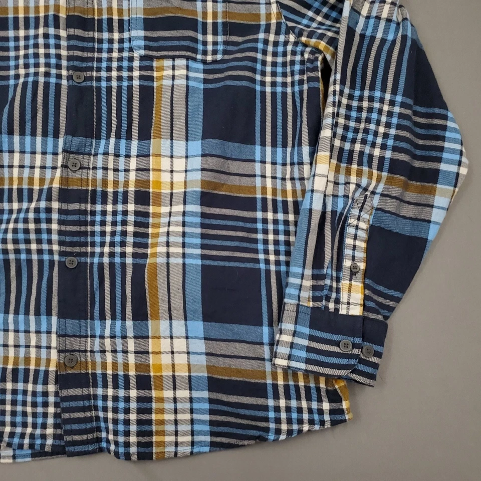 Alpine Design Shirt Mens XL Long Sleeve Button Up Cotton Plaid Blue Yellow - Image 4 of 4