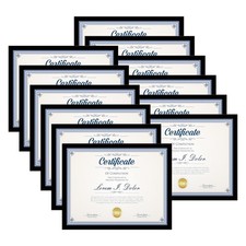 8.5x11 Picture Frame Set of 12,Black 8.5x11 Photo Frames Bulk for Document Ce...