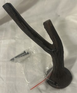 Metal Cast Iron Two Limb Branch Hanging Hook Wall Hanger With Screws Functional