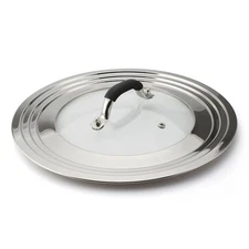 Stainless Steel Universal Lid for Pans Pots Fits 8.25 9 10 11 12 Inch Cast Ir...