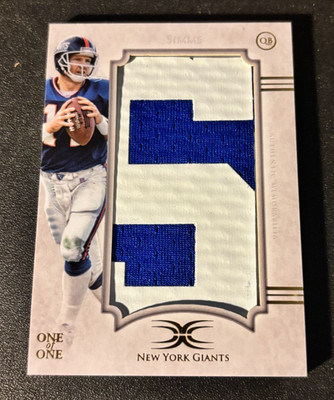 2015 Topps Definitive Phil Simms Veteran Nameplate Relic 1/1 'S' Giants Jersey