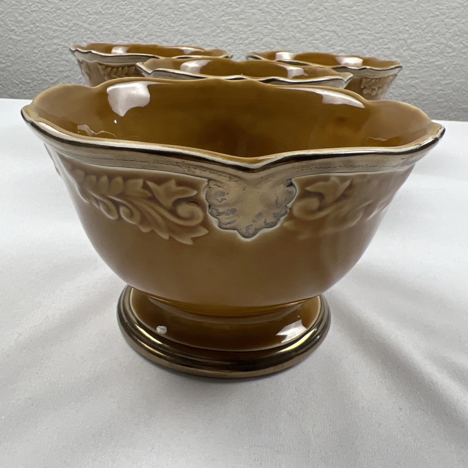 Certified International Regency Gold Footed Bowls - Thumbnail 2