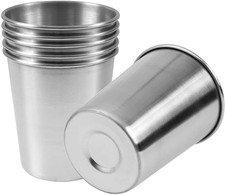 6 Pack 8 Ounce 230ml Stainless Steel Cups Shatterproof Pint Drinking Cups Metal
