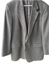 VNTG Corbin Glenn Plaid Blue/Brown Men Blazer Suit Jacket Sport Coat Sz 44-46