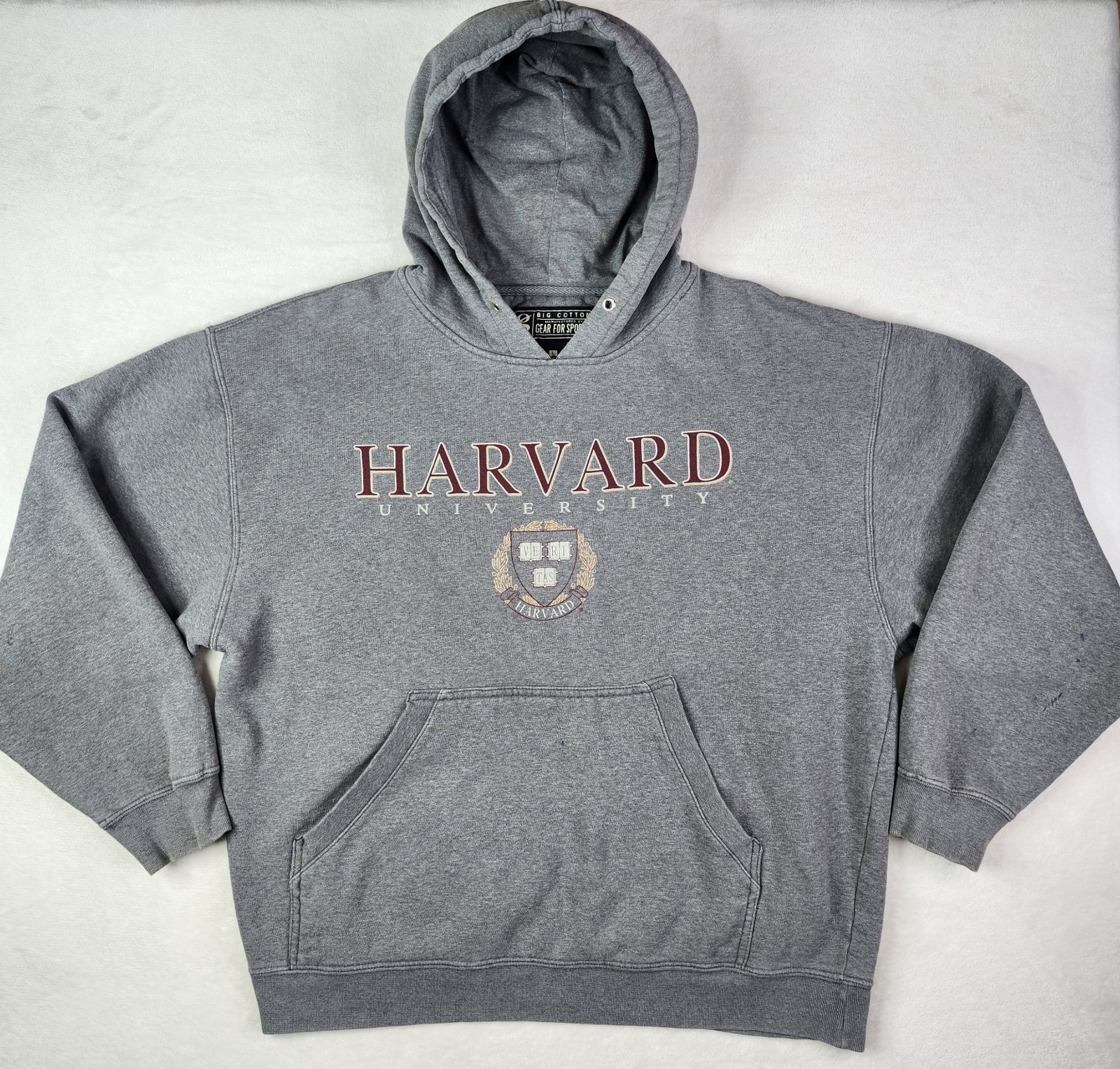 Vintage HARVARD University Hoodie Sweater Gray Adult Large 90s Gear For Sports image 2