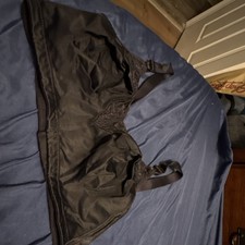 Black Wireless Overbust Bra Wide Adjustable Straps Nylon Solid Opaque Women's