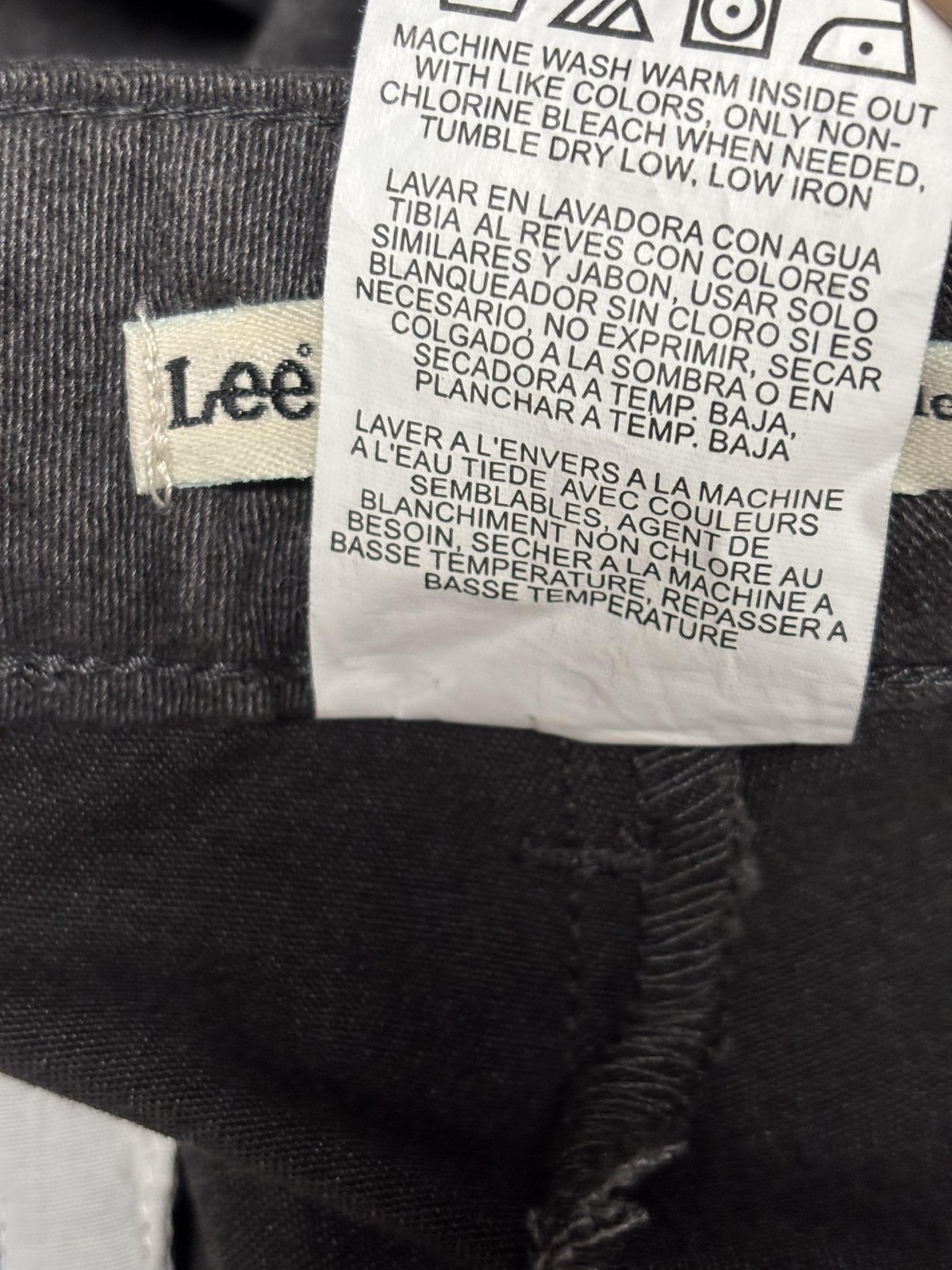 Lee Plain Front Pants Womens 12 Medium Gray Relaxed Straight Leg Stretch Denim thumbnail 17