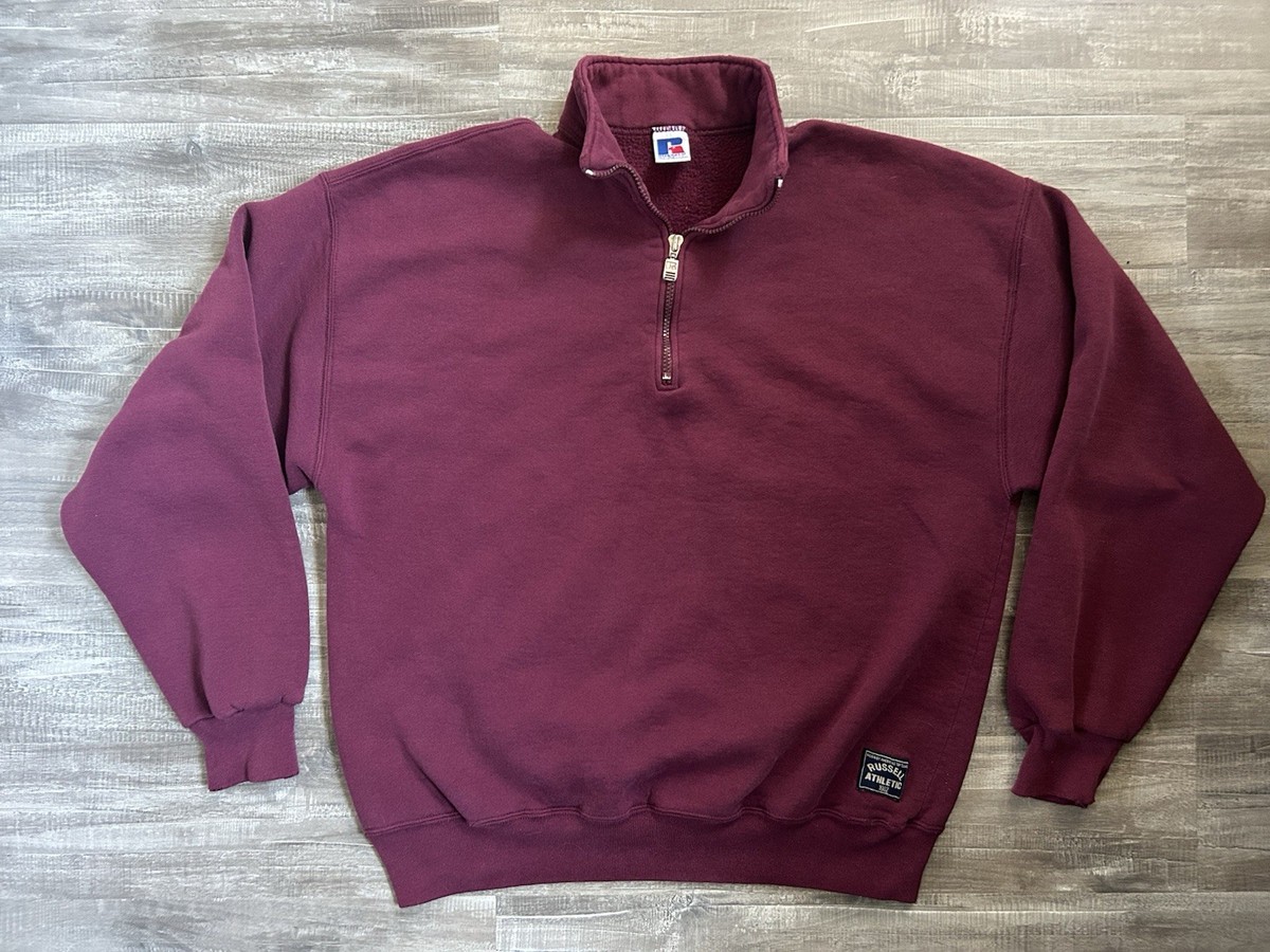 Vintage Russell Athletics 1/4 Zip Sweatshirt Mens XL USA Made 90s