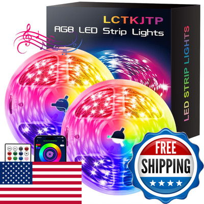 Lctkjtp Led Strip Lightsrgb Music Sync Color Changing Led Lights Smart App