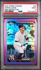 Aaron Judge 2024 Topps Chrome #50 Pink Refractor PSA Mint 9 MVP Year