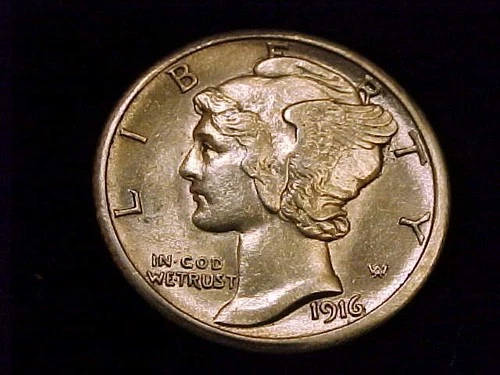 1916-S Mercury Dime, About Uncirculated, maybe Uncirculated  in Grade