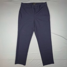 Talbots Heritage Stretch Pants Women  s 10 Navy Blue Straight Leg Trousers