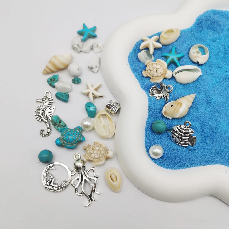 422 PIEZAS Colgantes Antiguos de Aleación de Plata Conchas Marinas Hechas por el Hombre Turquesa Cuentas Estrella... Foto 2 de 4