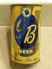 yellow GB Happy Hops Beer, flat top beer can, Grace Bros, Santa Rosa, California