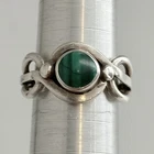 Vintage VTG Sterling Silver .925 Taxco Mexico Malachite Ring Size 9