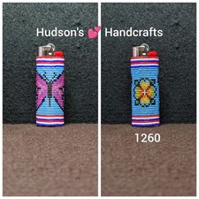 1260 Delica Seed Bead Bic Lighter Sleeve Hardened Sides, Durable, Leather Bottom