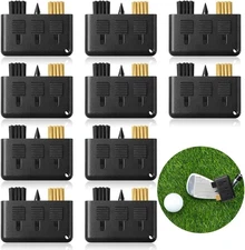 Nuanchu 10 Packs 3 in 1 Retractable Multiple Use Golf Club Cleaner Tool Black 