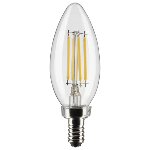 Torpedo LED Chandelier Filament 120V 4W =40W B11 Candelabra E12 3000K Warm White - Picture 1 of 15