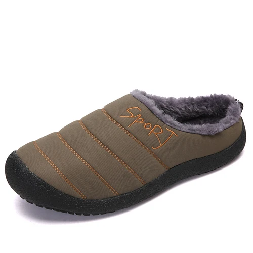 Winter Cotton Slippers Waterproof Plush Lining Warm Men Women Slippers Outdoor- - Picture 42 of 65