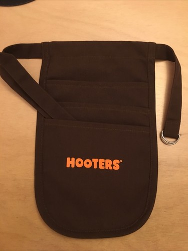 New Authentic Hooters Girl Uniform Brown Money Pouch Slightly Crooked & Name Tag - Picture 6 of 13