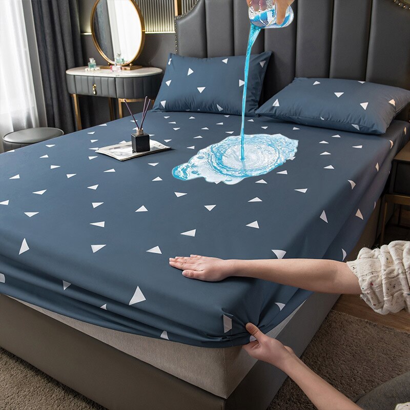 Mattress Protector Cover Elastic Fitted Sheet Breathable Pad Couple Bedspread-image