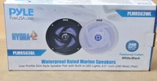PYLE HYDRA PAIR WATERPROOF RATED MARINE SPEAKERS BUILT IN LED LIGHTS PLMRS63WLBL