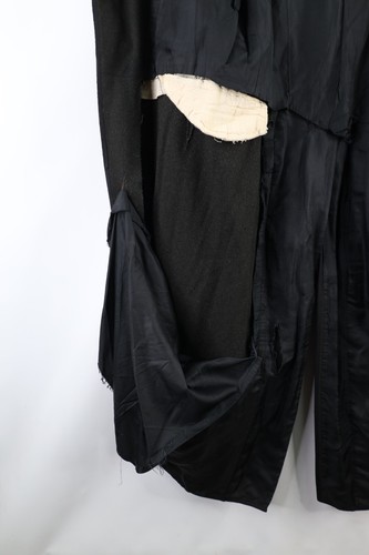 Vtg 40s 50s Bespoke Mens 38R Distressed Wool Satin Trim Tuxedo Coattails Jacket - Picture 10 of 18