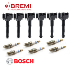 Ignition Coil + Spark Plug (6set) OEM Bosch Bremi for Porsche 911 Boxster 99-04