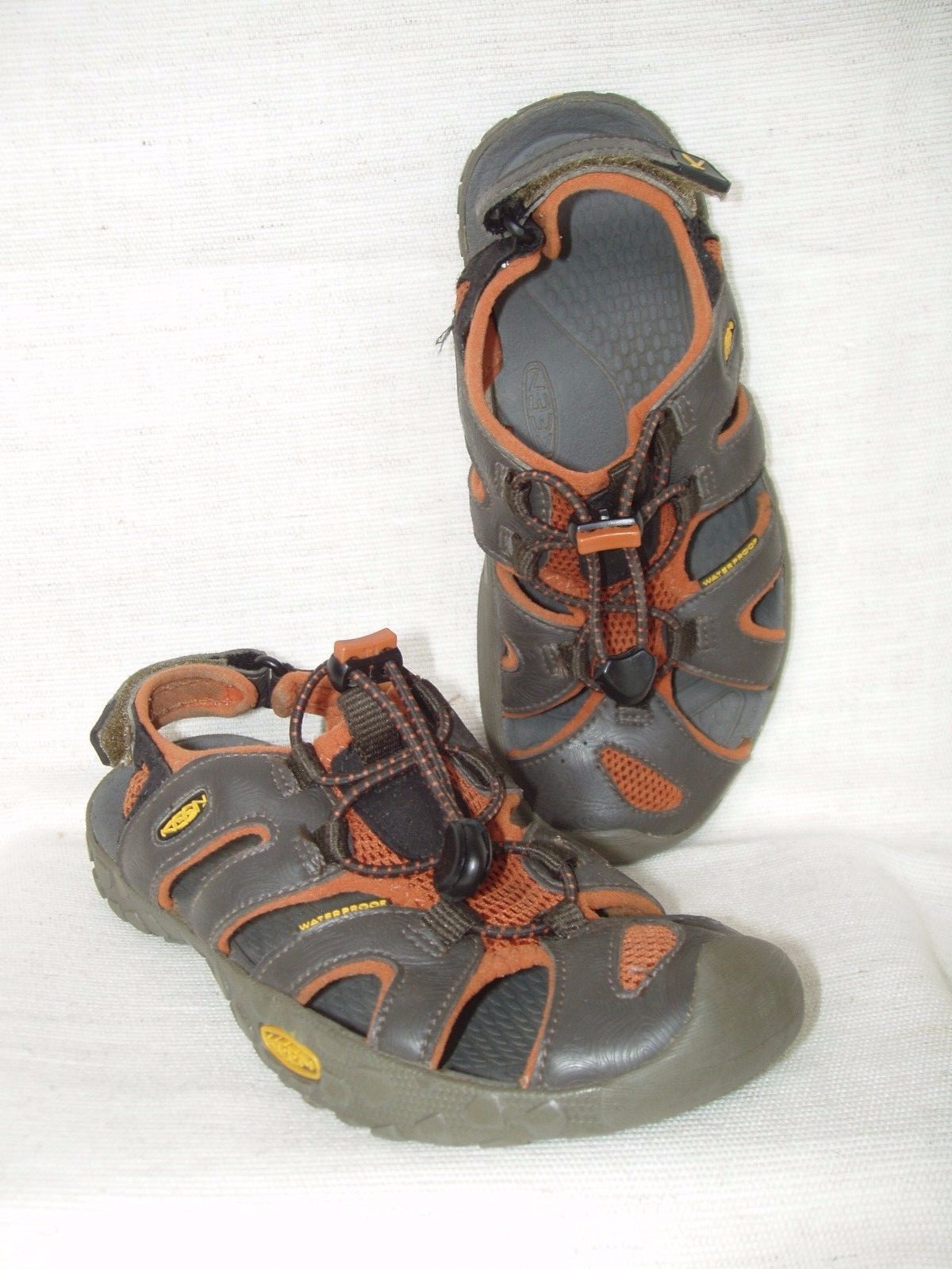 Youth Shoes Sandals Keen Sz 3 Textile Leather Brown Excellent