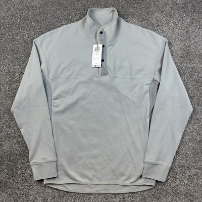 Jack Jones Core Fleece Pullover Mens Large Gray High Neck Polyester Utility Golf